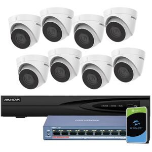 KIT-HIKVISION Hikvision KIT-HIK084TURRET.Value Series Kit con Nvr 8 canali 8 turret dome 4mpx switch poe HDD 1TB