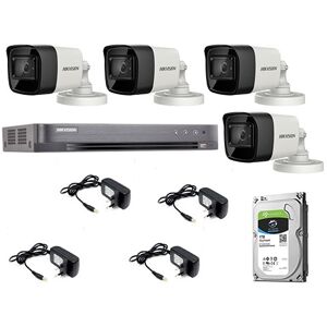 HIKVISION KIT-iDS-ACUSENSE/BULLET. Kit Acusense turbo HD 5 mpx bullet 4 canali con HDD da 1 TB