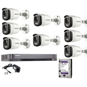 HIKVISION KIT-iDS-COLORVU.Kit Acusense 4 mpx 8 canali con ColorVu Bullet camera 2mpx, HDD 2tb