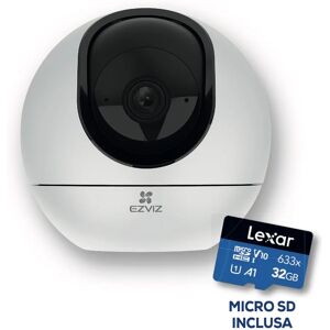 EZVIZ Telecamera di videosorveglianza connessa  C6 + micro SD da 32GB, per interno, motorizzata