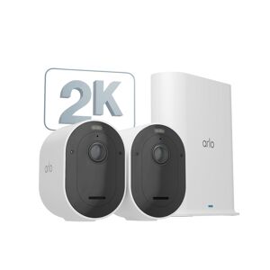 Arlo Telecamera di sicurezza  sorveglianza senza fili Pro 5 2K Spotlight, set da 2 bianco [VMC4260P-100EUS]