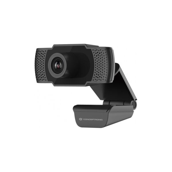 conceptronic amdis01b webcam con microfono full hd usb 2.0 clip colore nero - amdis01b