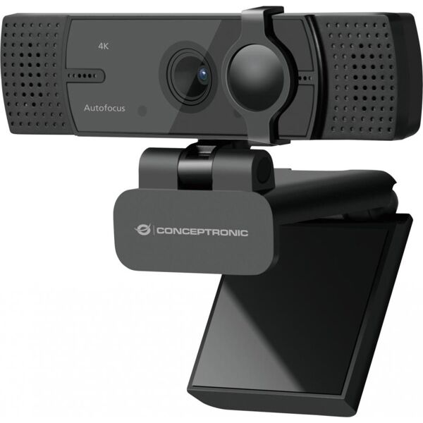 conceptronic amdis08b webcam con microfono 4k ultra hd usb 2.0 clip colore nero - amdis08b