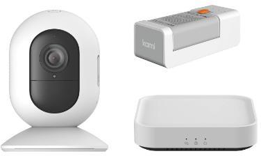 Yi Technology Kami home: kami wire-free camera kit wk101 kit di sicurezza base n10 + telecamera di sicurezza ip w101s full hd impermeabile + carica batteria aw01