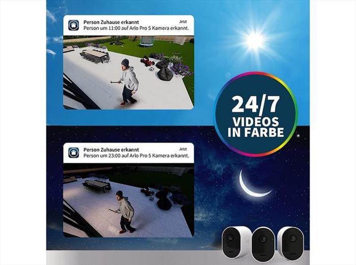 ARLO Videocamera Di Sicurezza Wifi Pro 5 Pack Da 3-balck