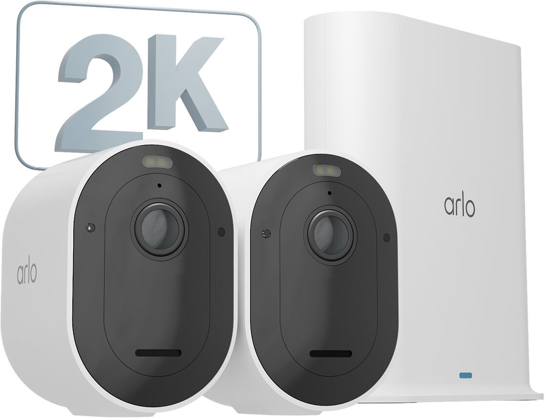 Arlo Telecamera di sicurezza  sorveglianza senza fili Pro 5 2K Spotlight, set da 2 bianco [VMC4260P-100EUS]