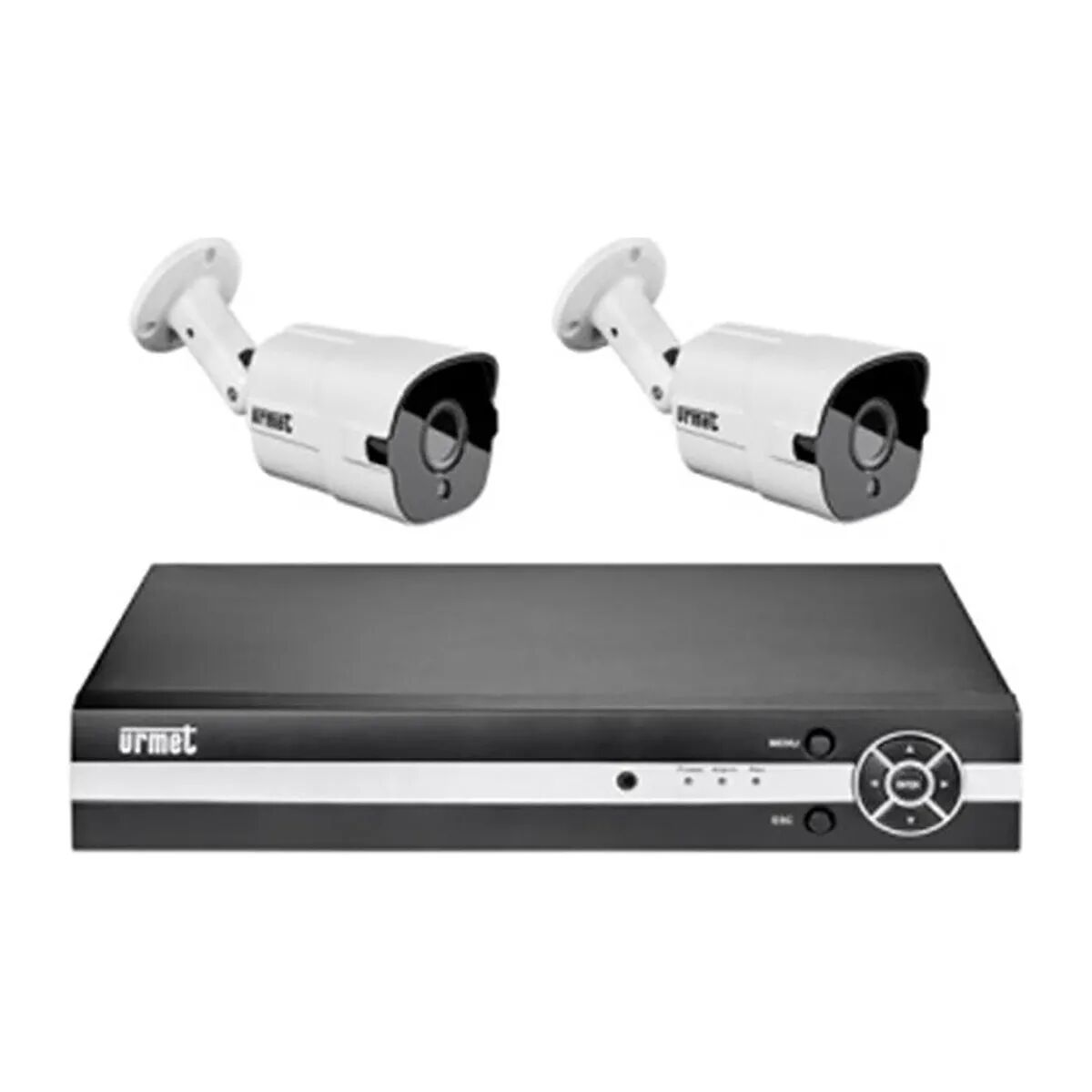 Urmet KIT VIDEOSORVEGLIANZA  FILARE AHD 4 CANALI DUE TELECAMERE 4 Mpx E HARD DISK DA 1 TB