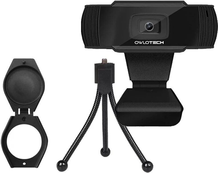 Owlotech pack webcam 1080p fullhd + tripé adaptável + cobertura