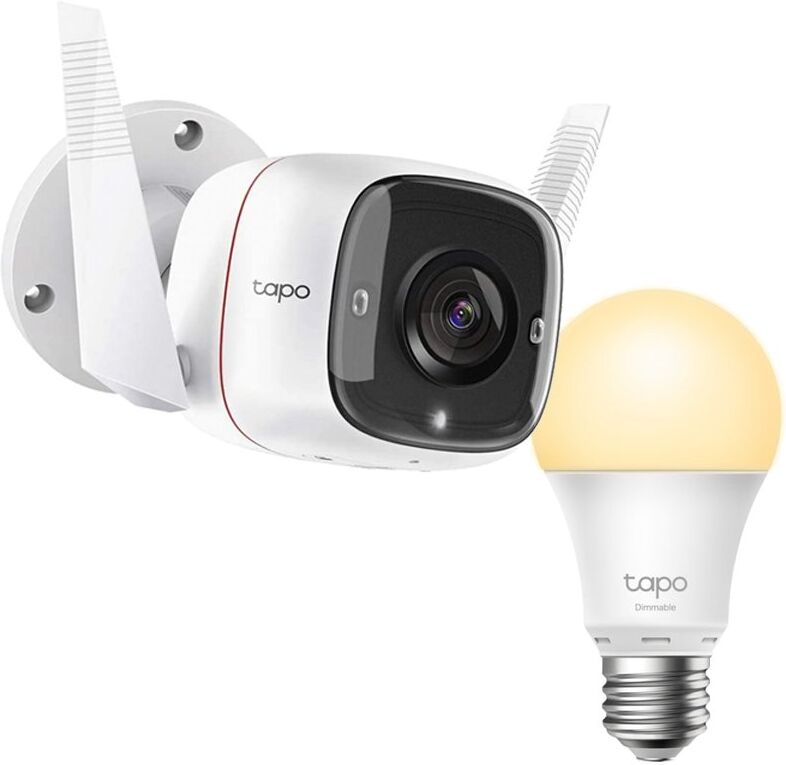 Tp-link pack tapo c310 câmara de segurança ip wifi 1080p + tapo l510e lâmpada inteligente led wi-fi