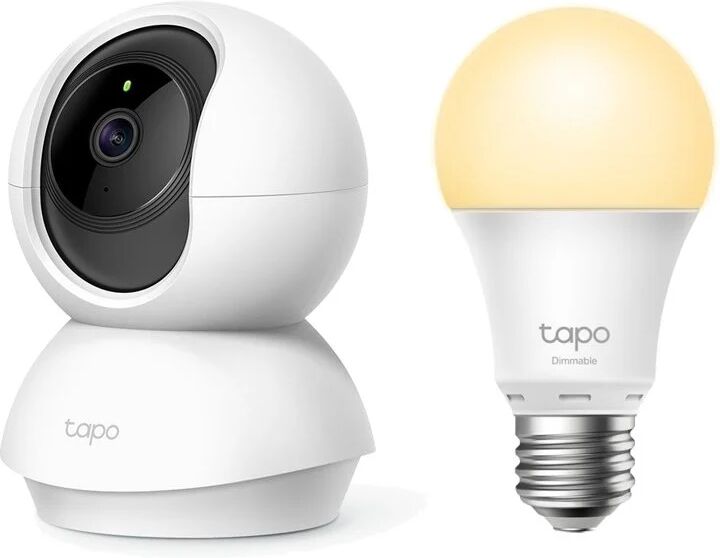 Tp-link pack tapo c200 câmara de segurança ip 360º wifi + tapo l510e lâmpada inteligente led wi-fi