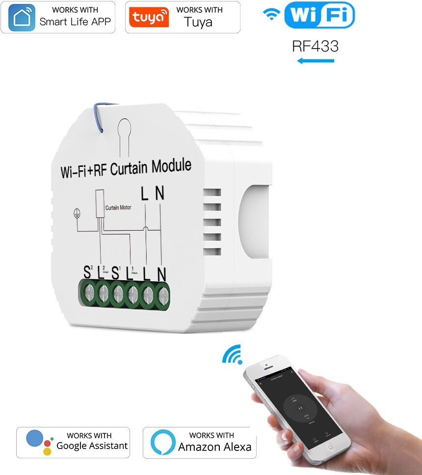 Moes Módulo De Estores/persianas Wifi + Rf 433