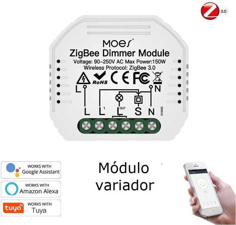 Moes Módulo Dimer 1 Canal Zigbee