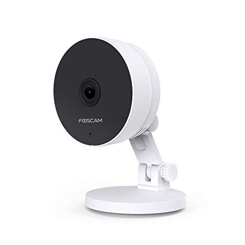 C2M Foscam  WLAN IP-nätverkskamera, Full HD 1080P 2MP inomhuskamera, AI personlig igenkänning och larmmeddelande, kompatibel med Alexa, dubbla band 5 GHz/2,4 Hz WLAN, tvåvägsljud, mörkerseende, vit