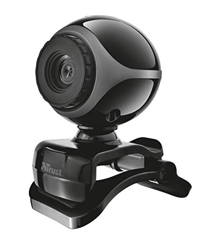 17003 Trust Exis Webkamera för PC, bärbar dator – svart/silver