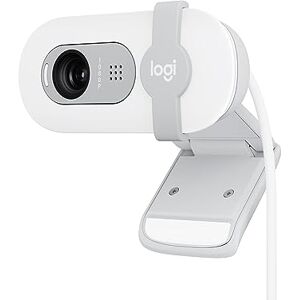 Logitech Brio 100 Full HD Webcam for Meetings and Streaming, Auto-Light Balance, Built-In Mic, Privacy Shutter, USB-A, for Microsoft Teams, Google Meet, Zoom and More - White