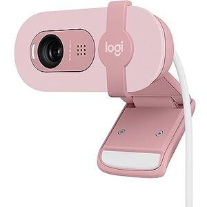 Logitech Brio 100 Full HD Webcam for Meetings and Streaming, Auto-Light Balance, Built-In Mic, Privacy Shutter, USB-A, for Microsoft Teams, Google Meet, Zoom and More - Rose