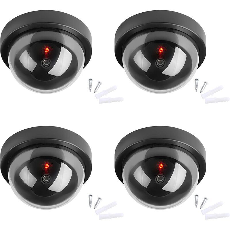 AOUGO Dummy Cameras, Security Dummy cctv Dome Camera with led Flashing Light for Business Stores Home, Indoor Outdoor Use,Dummy Camera Fake Surveillance