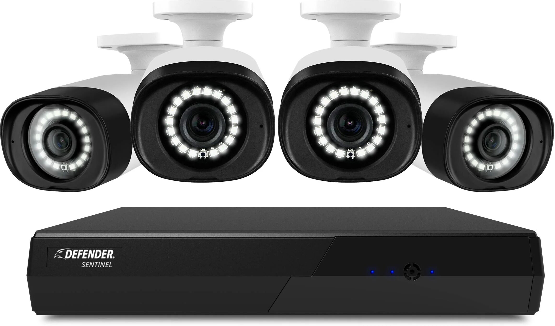 Defender Cameras Sentinel 4K Ultra HD Wired 8 Channel POE NVR Security System / 4 Cameras (Certified Open Box)