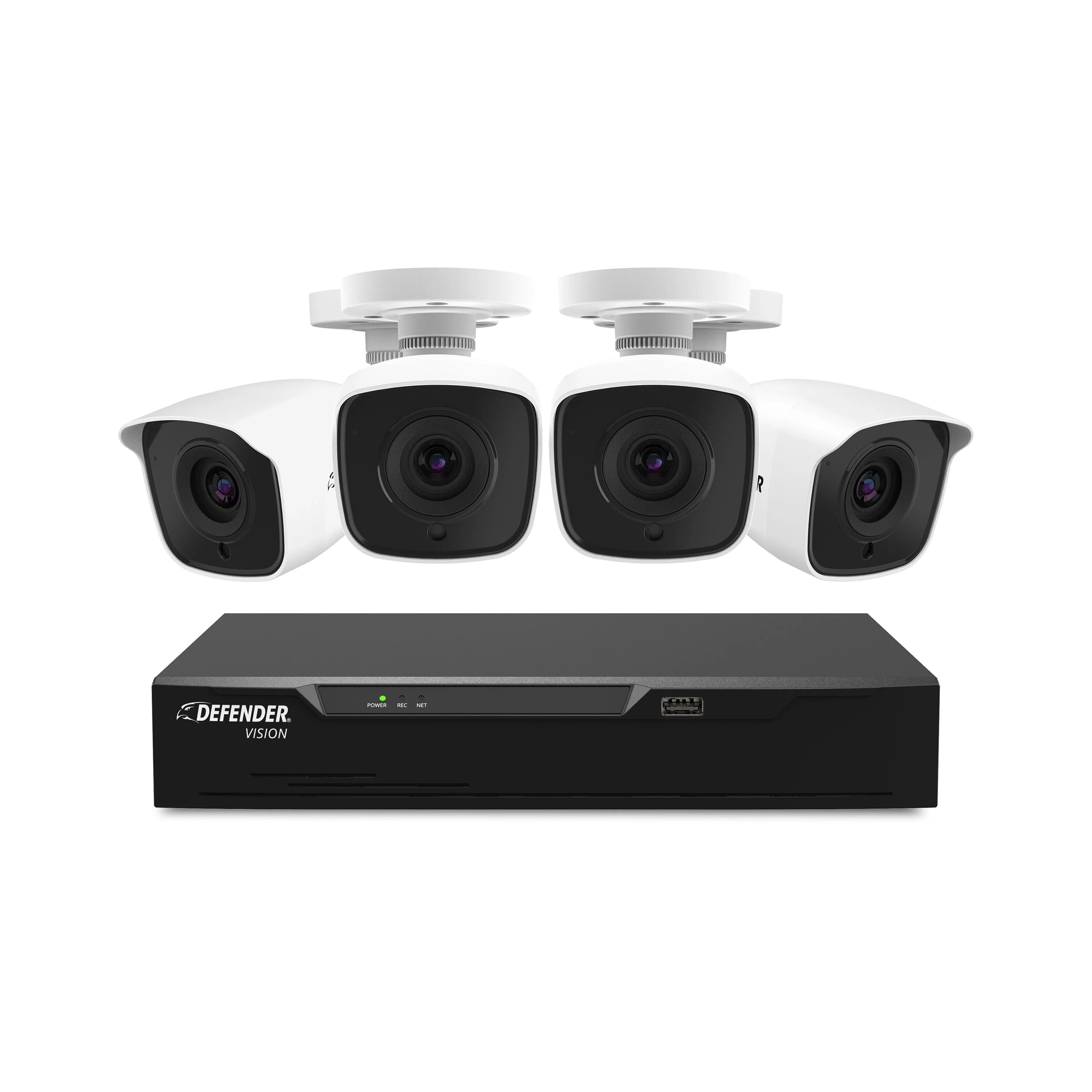 Defender Cameras 4K Vision Ultra HD Wired 4 Channel DVR Security System / 4 Cameras (Certified Open Box)