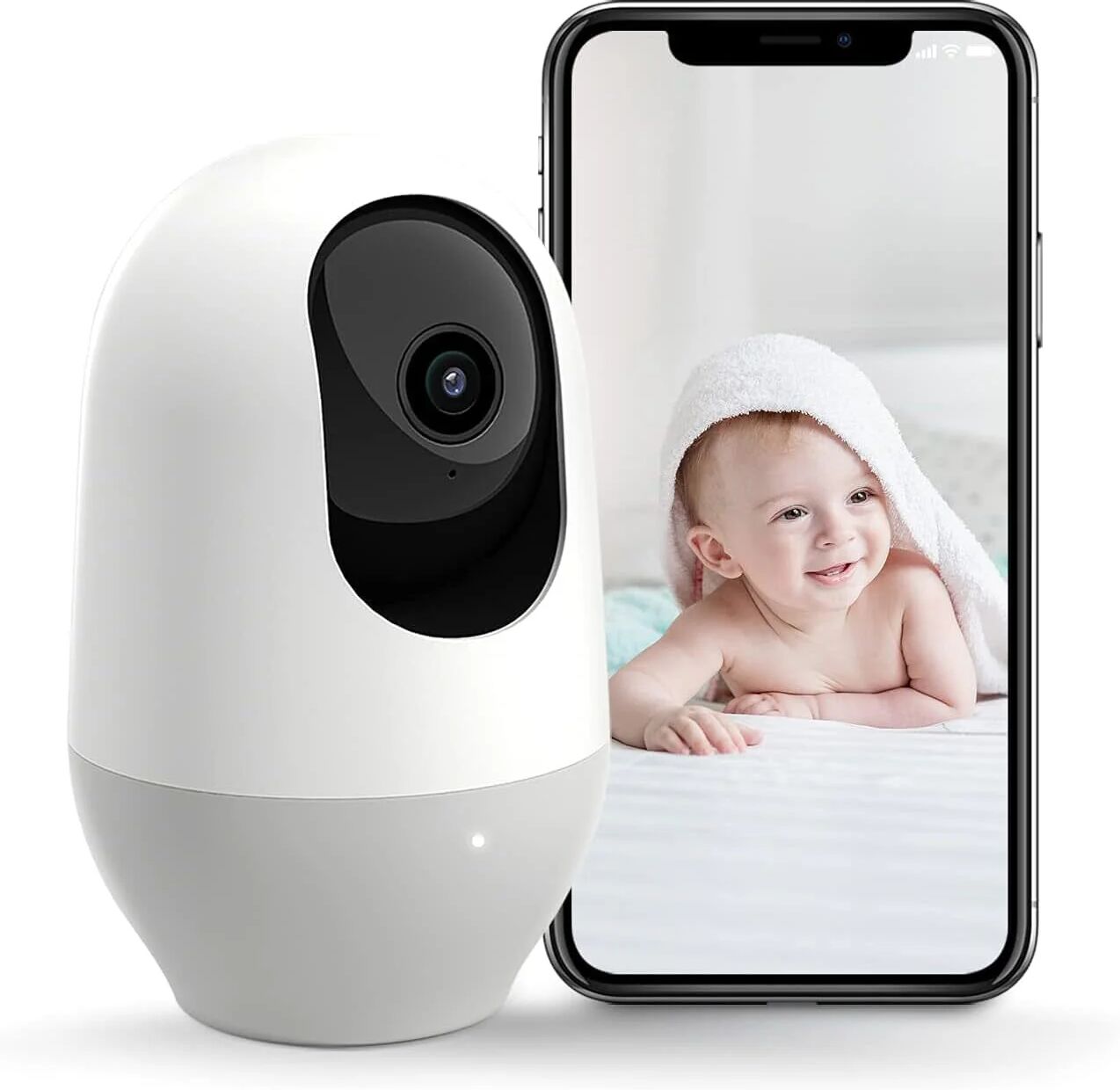 DailySale Nooie Baby Monitor, WiFi Pet Camera Indoor, 360-degree IP Camera, 1080P Home Security Camera, Motion Tracking, Super IR Night Vision, Works with Alexa, Two-Way Audio, Motion & Sound Detection (Refurbished)