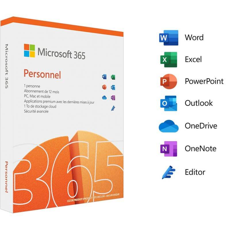 Microsoft Pack Office 365 Personnel - Version Boîte (qq2-00814)