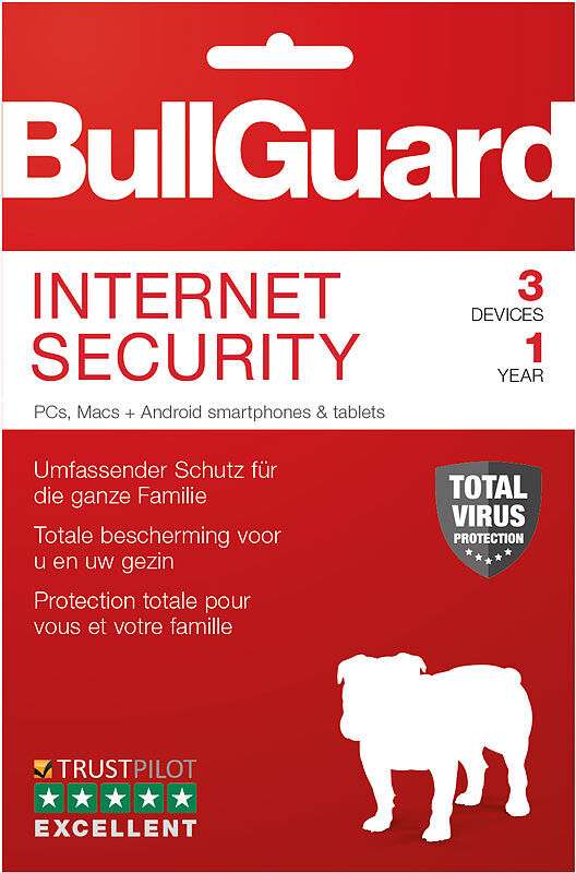 Bullguard Internet Security Lizenzkarte, 3 Lizenzen (PCs/Macs/Android)