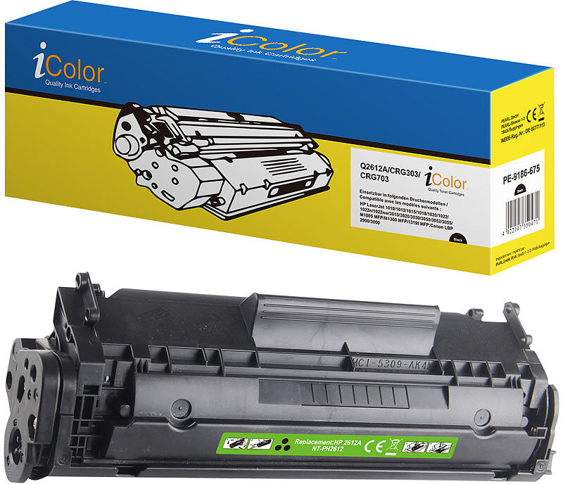 iColor HP Q2612A / No.12A Toner- Kompatibel