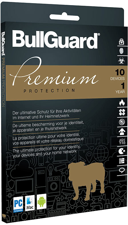 Bullguard Premium Protection, Jahreslizenz für bis zu 10 Geräte