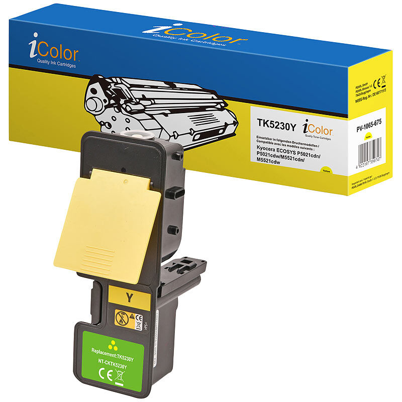 iColor Toner-Kartusche TK-5230Y für Kyocera-Laserdrucker, yellow (gelb)