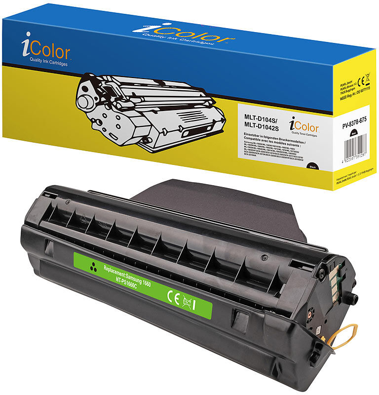 iColor Kompatibler Samsung MLT-D1042S Toner, schwarz, für z.B.: ML1660