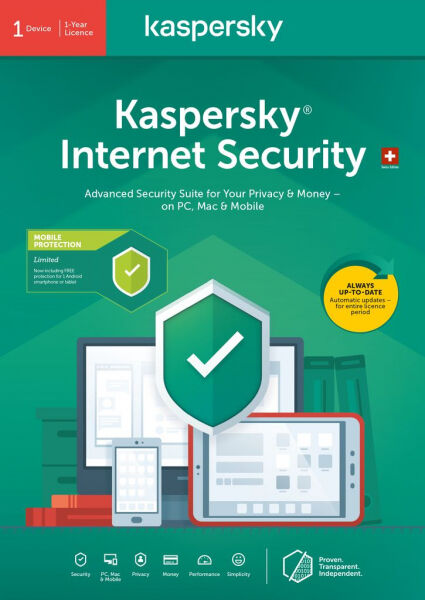 Kaspersky Lab Kaspersky - Internet Security (1 PC) [PC/Mac/Android] (D/F/I)