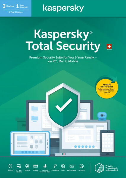 Kaspersky Lab Kaspersky - Total Security (3 PC) [PC/Mac/Android] (D/F/I)