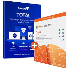 Microsoft 365 Single + F-Secure Total Security & VPN   Download & Key