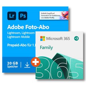 Microsoft 365 Family + Adobe Creative Cloud Foto-Abo    20 GB   Download & Key