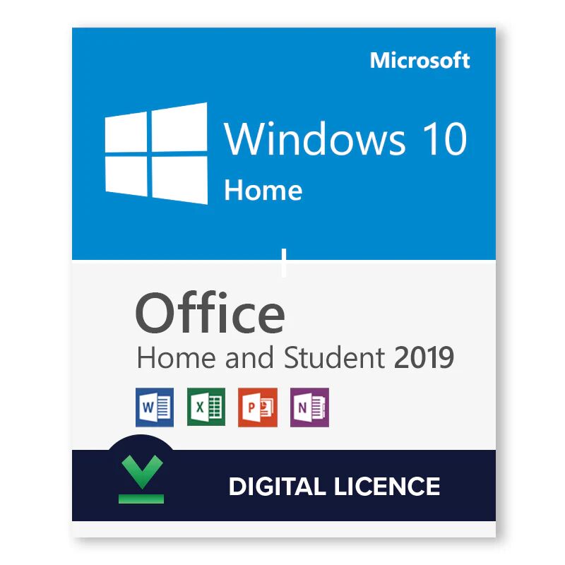 Microsoft Paquete Windows 10 Home + Microsoft Office 2019 Home and Student - Licencias Digitales - Software para descargar