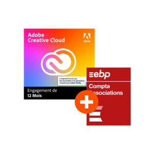 Pack Adobe Creative Cloud All Apps + EBP Compta Associations PRO - monoposte + Service Privilège - Abonnement 1 an - Publicité