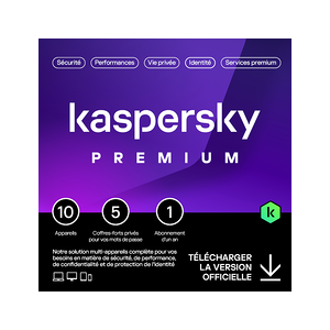 Kaspersky Premium 2024 - 10 appareils - Abonnement 1 an - Publicité