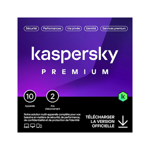 Kaspersky Premium 2024 - 10 appareils - Abonnement 2 ans - Publicité