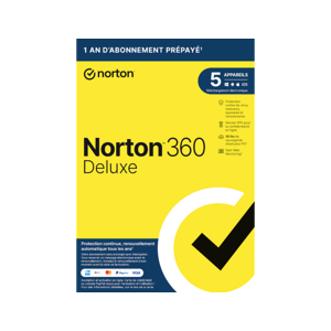 Symantec Norton 360 Deluxe 2024 - 5 appareils - Abonnement 1 an - Publicité