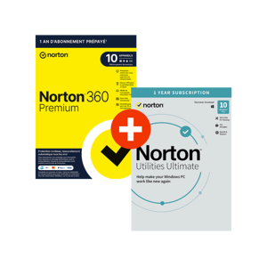 Symantec Norton 360 Premium - 10 appareils + Norton Utilities Ultimate - 75 Go - Abonnement 1 an - Publicité