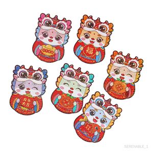 Enveloppes rouges du nouvel an, enveloppes d'argent 2024 Dragon Hongbao, paquets rouges pour mariage, anniversaire, Festival, 6 pièces D Style D - Publicité