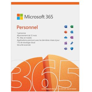 Microsoft 365 Personnel 1 utilisateur Abonnement 12 mois Téléchargement - Publicité