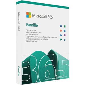 Microsoft Licence Numerique Office 365 Famille Pendant 1 An