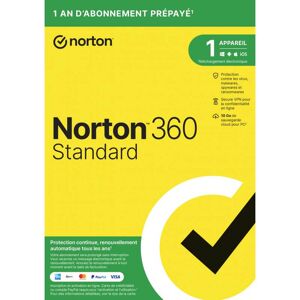 Symantec Norton 360 Standard 2024 - 1 Appareil 1 An - Abonnement Automatique