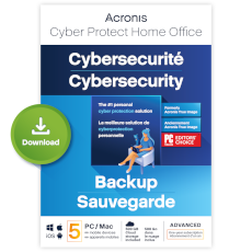 Acronis Cyber Protect Home Office Advanced - 500 Go - 5 PC/Mac + nombre illimité de terminaux mobiles - Abonnement 1 an