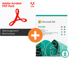 Pack Microsoft 365 Famille - 6 utilisateurs + Adobe Acrobat PDF Pack - 1 utilisateur - Abonnement 1 an