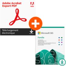 Pack Microsoft 365 Famille - 6 utilisateurs + Adobe Acrobat Export PDF - Abonnement 1 an