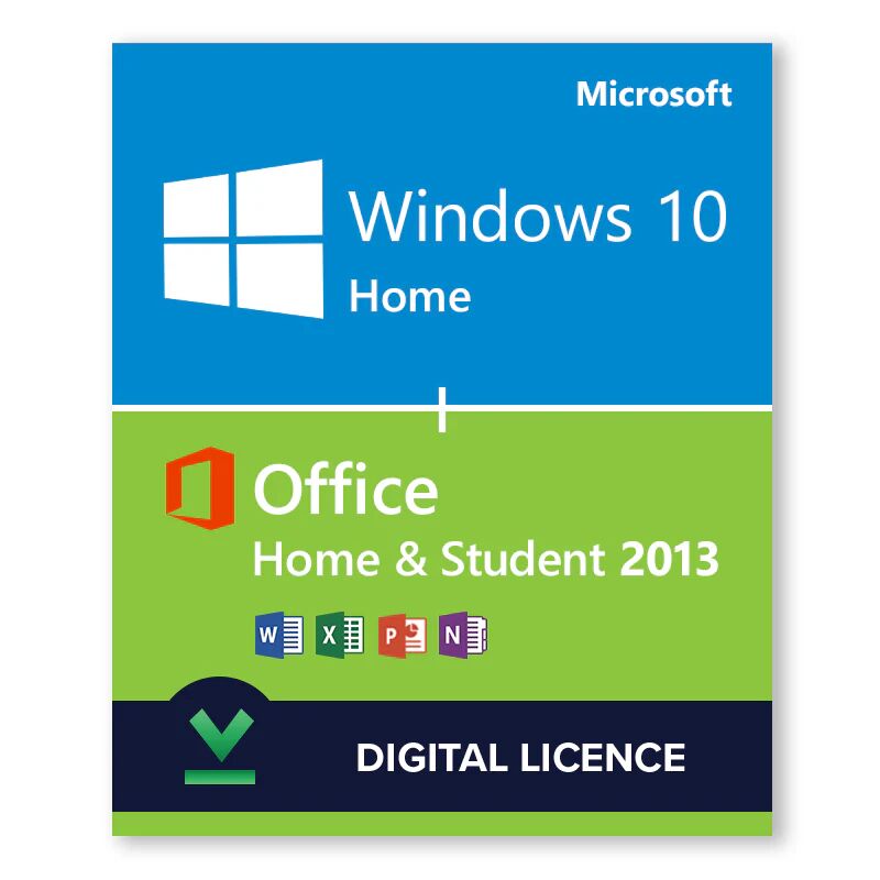 Microsoft Windows 10 Famille + Microsoft Office 2013 Famille & Étudiant - Licence numérique - Logiciel en téléchargement