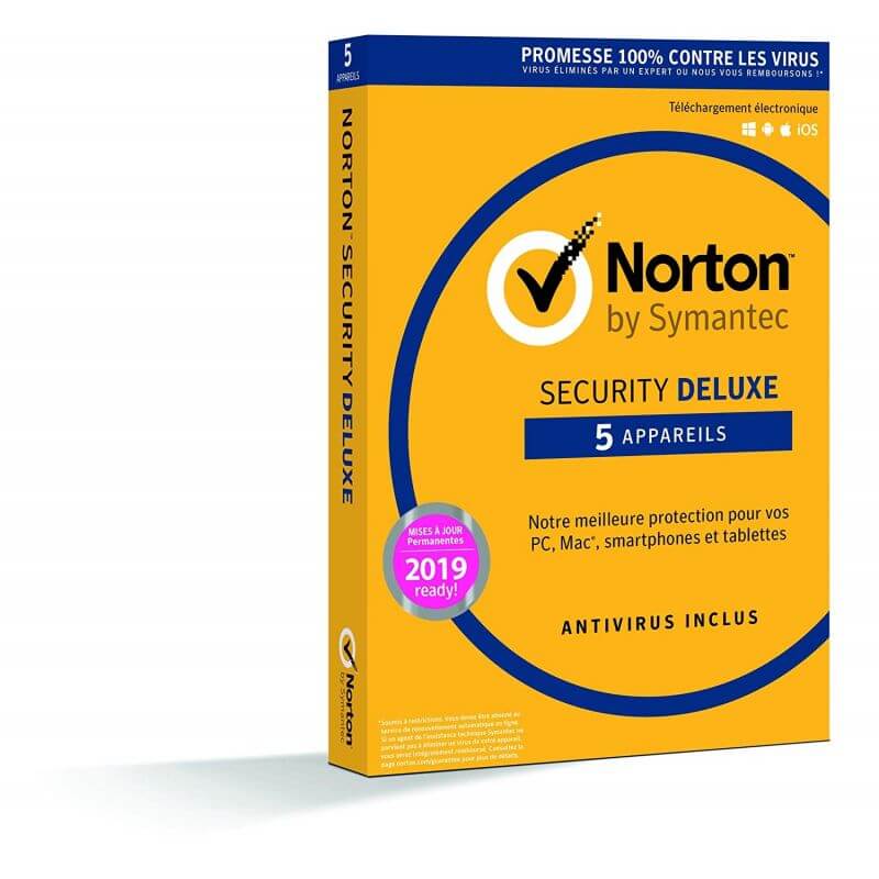 Symantec Norton Security Deluxe 2020 - 5 Postes - 1 An