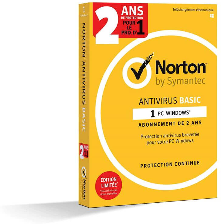 Symantec Norton Antivirus Basic 2020 - 1 Appareil - 2 Ans